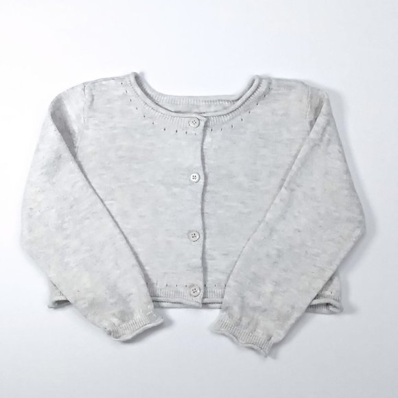 Baby Gap Light Gray Short/Cropped Knit Cardigan 12-18M - Picture 1 of 4